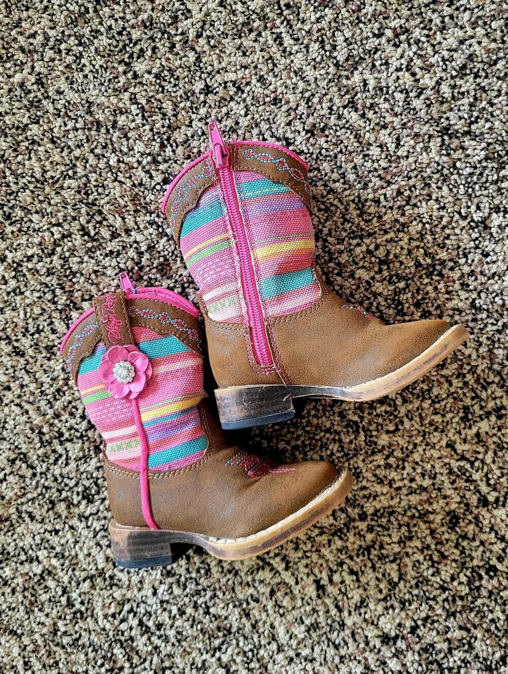 Blazin Roxx Toddler Pink Multicolor Western Cowboy Boots - Kids Accessories